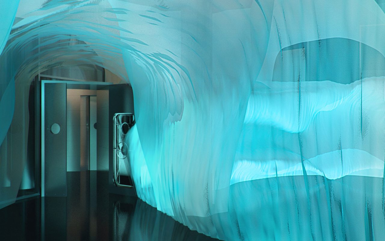 На «Ледяную пещеру» в «Зарядье» распылили стеклофибробетон