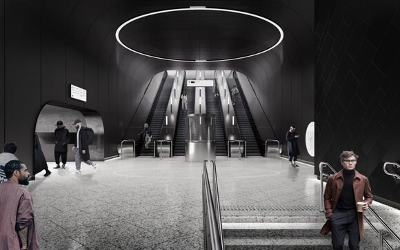 Монтаж эскалаторов завершается на станции «Кленовый бульвар» Большой кольцевой линии метро