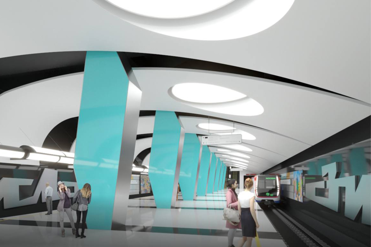 В вестибюле строящейся станции «ЗИЛ» Троицкой линии метро начались отделочные работы
